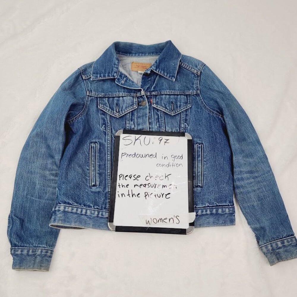 Levi's Women's Blue Mid‎ Washed Denim Button-Front Jeans Jacket Size M - Picture 11 of 11